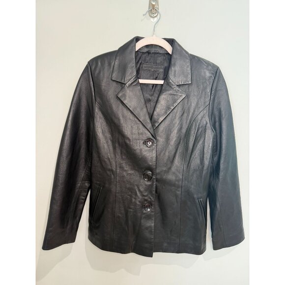 Vintage 90s Gian Mori Italian Genuine Leather Blazer, size large - Picture 1 of 14
